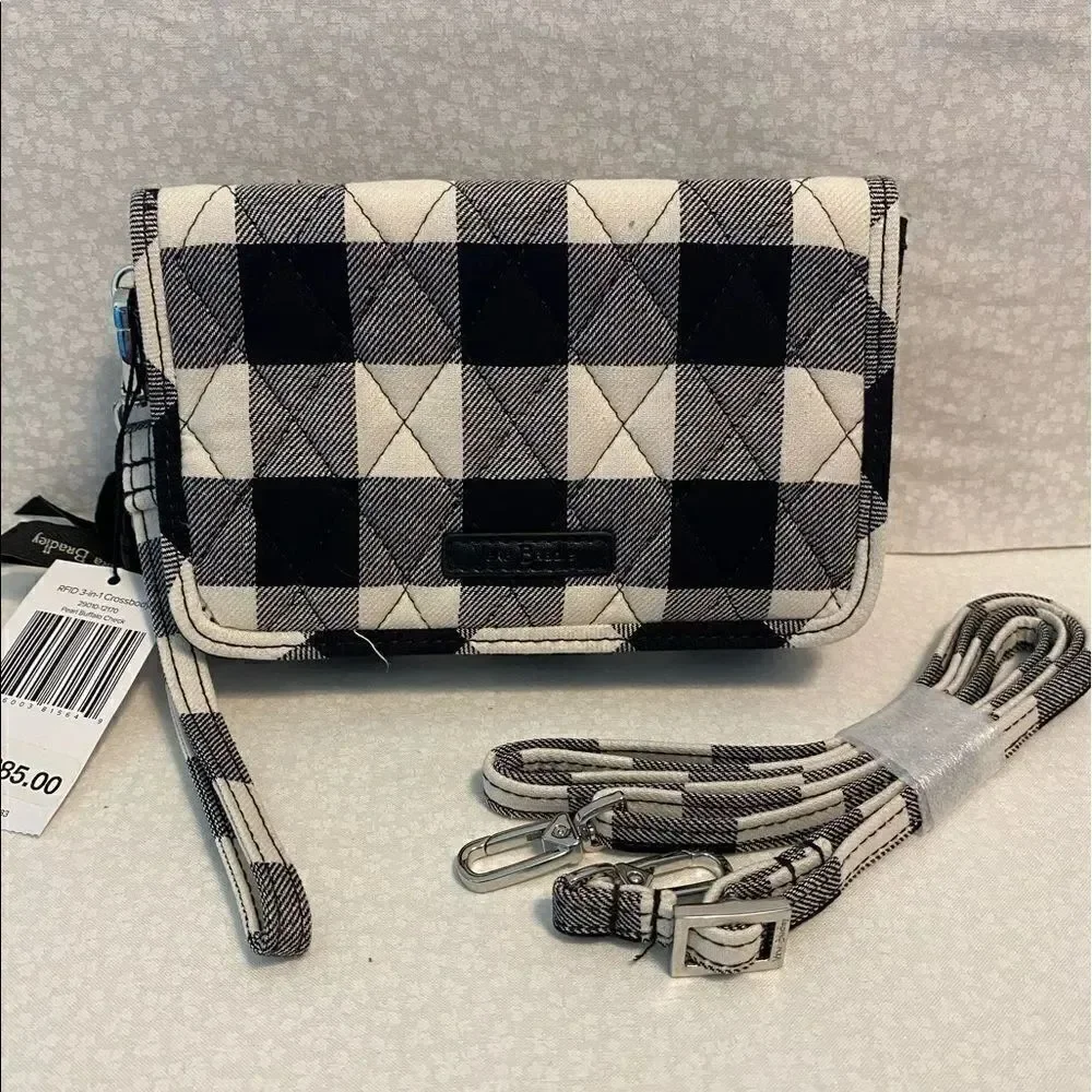 Vera Bradley 3-in-1 Crossbody in Pearl Buffalo Check